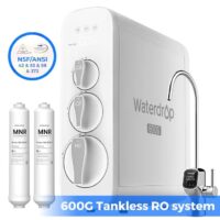 Waterdrop BL-WD-G3P6-2MNR 8-stage G3P600 with MNR35 Filter Composite/Activated carbon Reverse Osmosis Filtration Under Sink Water Filtration System with LED Purifier Stainless Steel Smart faucet Faucet