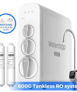 Waterdrop BL-WD-G3P6-2MNR 8-stage G3P600 with MNR35 Filter Composite/Activated carbon Reverse Osmosis Filtration Under Sink Water Filtration System with LED Purifier Stainless Steel Smart faucet Faucet