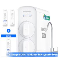 Waterdrop BL-WD-G5P5A-CFST 8-stage G5P500A with CF Filter Composite/Activated carbon Reverse Osmosis Filtration Under Sink Water Filtration System with Alkaline Mineral Stainless Steel faucet Faucet