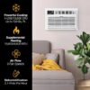 Whirlpool WHAT142-HAW Supplemental Heat Capability 14000-BTU Large Room 230-Volt White Through-the-Wall Air Conditioner with Heater with Remote