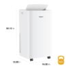 Whirlpool WHNP141AW 10,000 BTU SACC 115-Volt Vented Large Room Portable Air Conditioner Remote Included