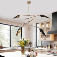 ZEVNI Sophistilux 4 -Light Matte Black Metal Chandelier (L3EJAEJNW41C4S78)