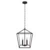 allen + roth CH31-4BZ Lane 4 -Light Matte Bronze Transitional Metal Square Medium Outdoor Hanging Pendant Light