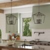allen + roth CH31-4BZ Lane 4 -Light Matte Bronze Transitional Metal Square Medium Outdoor Hanging Pendant Light