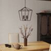 allen + roth CH31-4BZ Lane 4 -Light Matte Bronze Transitional Metal Square Medium Outdoor Hanging Pendant Light