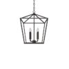 allen + roth CH31-4BZ Lane 4 -Light Matte Bronze Transitional Metal Square Medium Outdoor Hanging Pendant Light