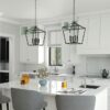 allen + roth CH31-4MBK Lane 4 -Light Matte Black Transitional Metal Square Medium Outdoor Hanging Pendant Light