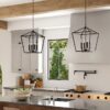 allen + roth CH31-4MBK Lane 4 -Light Matte Black Transitional Metal Square Medium Outdoor Hanging Pendant Light