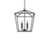 allen + roth CH31-4MBK Lane 4 -Light Matte Black Transitional Metal Square Medium Outdoor Hanging Pendant Light