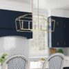 allen + roth CH31-5GD Lane 5 -Light Gold Transitional Linear Medium Outdoor Hanging Kitchen Island Light