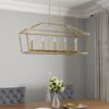 allen + roth CH31-5GD Lane 5 -Light Gold Transitional Linear Medium Outdoor Hanging Kitchen Island Light