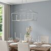 allen + roth CH31-5PNK Lane 5 -Light Polished Nickel Transitional Linear Medium Outdoor Hanging Kitchen Island Light