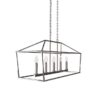allen + roth CH31-5PNK Lane 5 -Light Polished Nickel Transitional Linear Medium Outdoor Hanging Kitchen Island Light