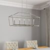 allen + roth CH31-5PNK Lane 5 -Light Polished Nickel Transitional Linear Medium Outdoor Hanging Kitchen Island Light