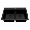 allen + roth GT1010BLK Kaiden Drop-in or undermount 33-in x 22-in Quartz Double equal bowl Kitchen Sink