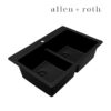 allen + roth GT1010BLK Kaiden Drop-in or undermount 33-in x 22-in Quartz Double equal bowl Kitchen Sink