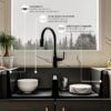 allen + roth GT1010BLK Kaiden Drop-in or undermount 33-in x 22-in Quartz Double equal bowl Kitchen Sink