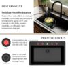 allen + roth GT1012BLK Kaiden Drop-in or undermount 33-in x 22-in Quartz Single bowl Kitchen Sink