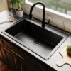 allen + roth GT1012BLK Kaiden Drop-in or undermount 33-in x 22-in Quartz Single bowl Kitchen Sink