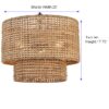 allen + roth KHV4993A Adara 3 -Light Natural Traditional Rattan Cage Drum Medium Hanging Pendant Light
