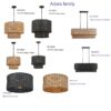 allen + roth KHV4993A Adara 3 -Light Natural Traditional Rattan Cage Drum Medium Hanging Pendant Light