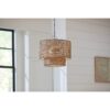 allen + roth KHV4993A Adara 3 -Light Natural Traditional Rattan Cage Drum Medium Hanging Pendant Light