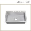 allen + roth VDR3322LA1-S Theo Drop-in or undermount 33-in x 22-in Stainless steel Single bowl 18 -Gauge Kitchen Sink