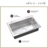 allen + roth VDR3322LA1-S Theo Drop-in or undermount 33-in x 22-in Stainless steel Single bowl 18 -Gauge Kitchen Sink
