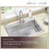 allen + roth VDR3322LA1-S Theo Drop-in or undermount 33-in x 22-in Stainless steel Single bowl 18 -Gauge Kitchen Sink