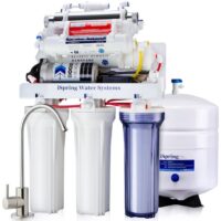 iSpring RCC1UP-AK 7 Stage RO Water System Membrane Reverse Osmosis Filtration Under Sink Water Filtration System with Brushed Nickel Faucet