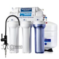iSpring RCC7-BLK 5-stage Multi-method Reverse Osmosis Filtration Under Sink Water Filtration System with Black Faucet