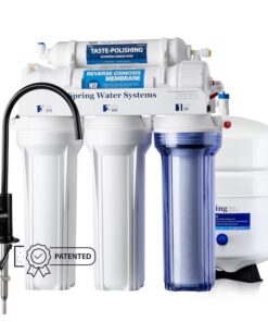 iSpring RCC7-BLK 5-stage Multi-method Reverse Osmosis Filtration Under Sink Water Filtration System with Black Faucet