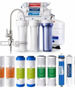 iSpring RCC7AKF3 Value Pack, Alkaline 6-Stage Under Sink Reverse Osmosis Water Filter System, Patented Easy-Mount Faucet for Effortless Installation, Additional 3 Pre-Filters Included Membrane Reverse Osmosis Under Sink Water Filtration System with Brushed Nickel Faucet
