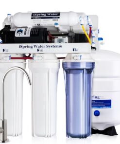 iSpring RCC7P 5 Stage RO Water System 5-stage Membrane Reverse Osmosis Filtration Under Sink Water Filtration System with Brushed Nickel Faucet