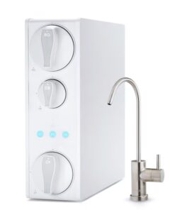 iSpring RO500-BN NSF Certified Tankless RO Water Filtration System Triple-stage Carbon block Reverse Osmosis Filtration Under Sink Water Filtration System with Brushed Nickel Faucet
