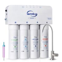 iSpring RO5004F 5-stage Membrane Reverse Osmosis Filtration Under Sink Water Filtration System with Brushed Nickel Faucet