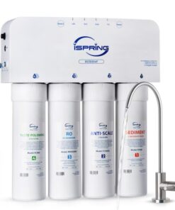 iSpring RO5004F 5-stage Membrane Reverse Osmosis Filtration Under Sink Water Filtration System with Brushed Nickel Faucet
