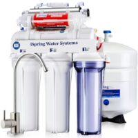 iSpring Rcc7ak-uv Membrane Yes, Reverse Osmosis Filtration Under Sink Water Filtration System with Brushed Nickel Faucet