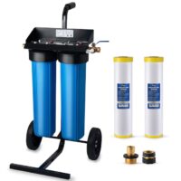 iSpring Spotless Water System for Car Wash, Deionized Water System with Bypass Valve Rolling Cart, Spot Free Solutions for All Vehicles, Motorcycles, RV, Bikes, Boats, and Yachts, Model: WGB22BD-BP Dual-stage Ion exchange Under Sink Water Filtration System