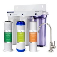 iSpring US31 Under Sink Water System, NSF Certified 3-Stage Water Filters, Reduces PFAS, Chloramine, Chlorine and more, Tankless Water Filter System with Faucet Triple-stage Carbon block Under Sink Water Filtration System with Brushed Nickel Faucet