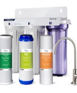 iSpring US31 Under Sink Water System, NSF Certified 3-Stage Water Filters, Reduces PFAS, Chloramine, Chlorine and more, Tankless Water Filter System with Faucet Triple-stage Carbon block Under Sink Water Filtration System with Brushed Nickel Faucet