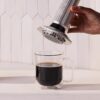 AeroPress Premium Coffee Press, Glass, Stainless Steel & Aluminum Coffee Maker, All-in-One French Press, Pour-Over & Espresso Style Manual Brewer, 2 Min Brew for Less Bitterness, More Flavor, Silver