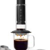 AeroPress Premium Coffee Press, Glass, Stainless Steel & Aluminum Coffee Maker, all-in-One French Press, Pour-Over & Espresso-Style manual brewer, 2 min brew for less bitterness, more flavor (Black)