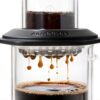 AeroPress Premium Coffee Press, Glass, Stainless Steel & Aluminum Coffee Maker, all-in-One French Press, Pour-Over & Espresso-Style manual brewer, 2 min brew for less bitterness, more flavor (Black)