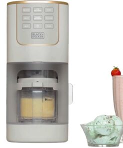 BLACK+DECKER Ice Cream Maker for Families & Kids – Make Protein, Keto & Dairy-Free Ice Cream, Gelato & Milkshakes at Home – Easy Creamy Pint Machine with Mix-Ins