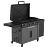 Blackstone 2445 36-in Culinary Griddle with Cabinet and Folding Side Table 4 -Burner Liquid propane Flat Top Grill