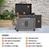 Blackstone 2445 36-in Culinary Griddle with Cabinet and Folding Side Table 4 -Burner Liquid propane Flat Top Grill