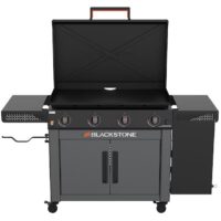 Blackstone 2445 36-in Culinary Griddle with Cabinet and Folding Side Table 4 -Burner Liquid propane Flat Top Grill