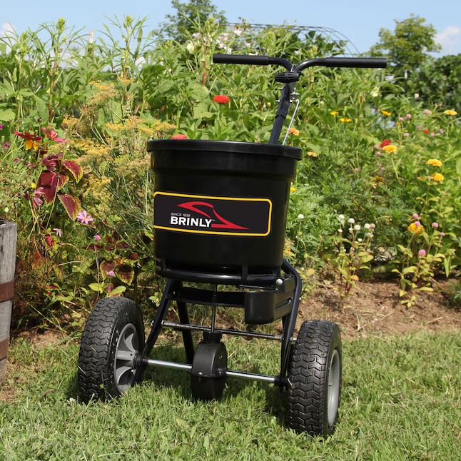 Brinly P20-500BHDF-A Push Spreader Broadcast Spreader 50-lb Capacity Compatible with Ice Melt, Fertilizer, Seed587_11zon Brinly P20-500BHDF-A Push Spreader Broadcast Spreader 50-lb Capacity Compatible with Ice Melt, Fertilizer, Seed