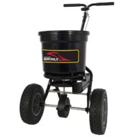 Brinly P20-500BHDF-A Push Spreader Broadcast Spreader 50-lb Capacity Compatible with Ice Melt, Fertilizer, Seed
